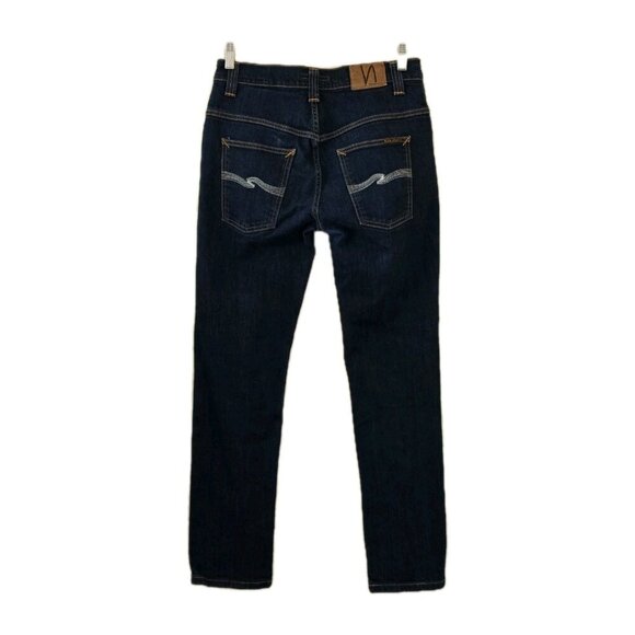 Nudie Jeans Co Thin Finn Dry Ecru Embo Jeans Mens 33(29) x 34(28) Preppy HEMMED - Picture 2 of 16